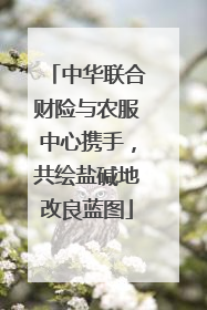 中华联合财险与农服中心携手，共绘盐碱地改良蓝图