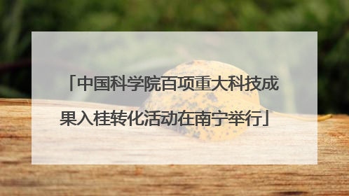 中国科学院百项重大科技成果入桂转化活动在南宁举行