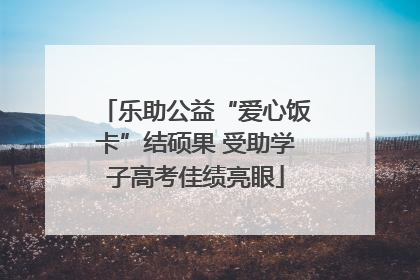 乐助公益“爱心饭卡”结硕果 受助学子高考佳绩亮眼
