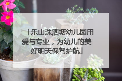 乐山洙泗塘幼儿园用爱与专业，为幼儿的美好明天保驾护航