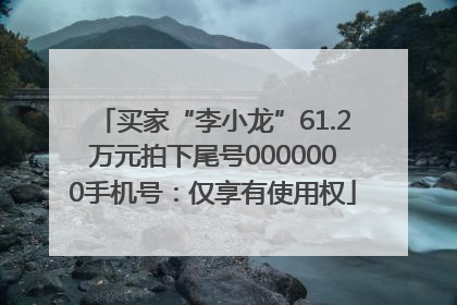 买家“李小龙”61.2万元拍下尾号0000000手机号：仅享有使用权