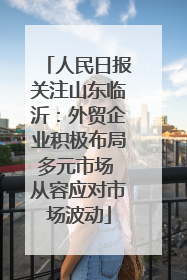 人民日报关注山东临沂：外贸企业积极布局多元市场 从容应对市场波动