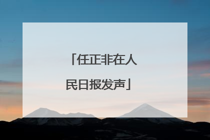 任正非在人民日报发声