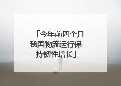 今年前四个月我国物流运行保持韧性增长