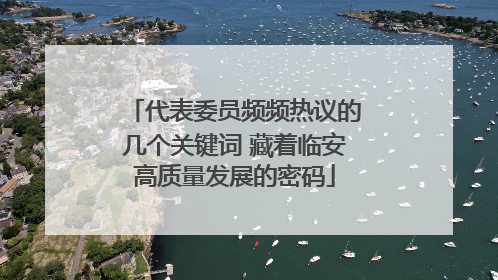代表委员频频热议的几个关键词 藏着临安高质量发展的密码