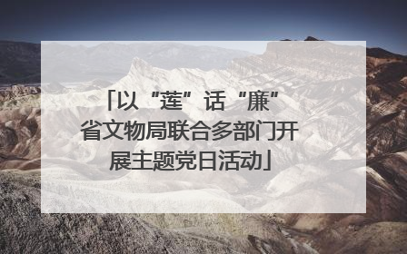 以“莲”话“廉” 省文物局联合多部门开展主题党日活动