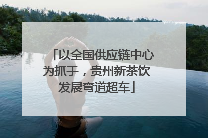 以全国供应链中心为抓手，贵州新茶饮发展弯道超车
