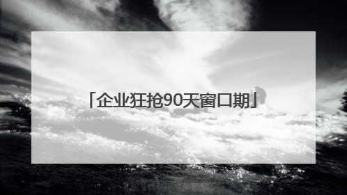 企业狂抢90天窗口期