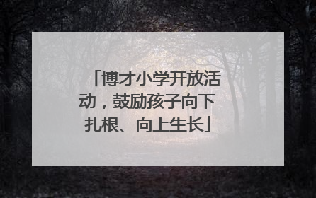 博才小学开放活动，鼓励孩子向下扎根、向上生长