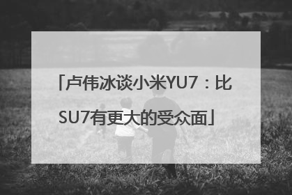 卢伟冰谈小米YU7：比SU7有更大的受众面