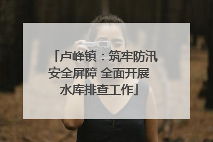 卢峰镇：筑牢防汛安全屏障 全面开展水库排查工作