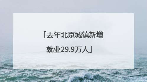 去年北京城镇新增就业29.9万人