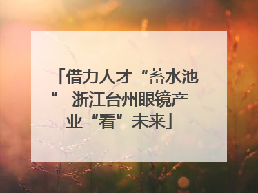 借力人才“蓄水池” 浙江台州眼镜产业“看”未来