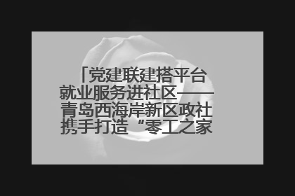 党建联建搭平台 就业服务进社区——青岛西海岸新区政社携手打造“零工之家”就业服务新阵地