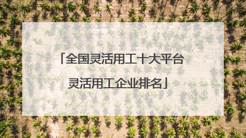 全国灵活用工十大平台 灵活用工企业排名