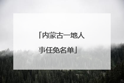 内蒙古一地人事任免名单