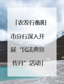 农发行衡阳市分行深入开展“民法典宣传月”活动