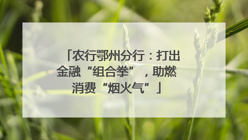 农行鄂州分行：打出金融“组合拳”，助燃消费“烟火气”