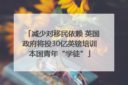 减少对移民依赖 英国政府将投30亿英镑培训本国青年“学徒”