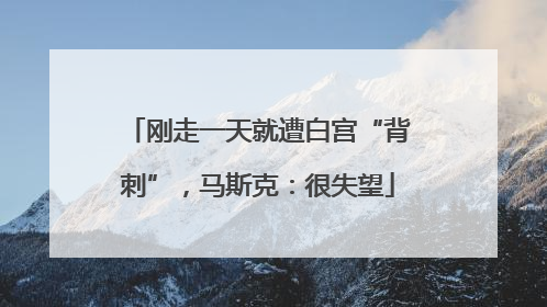 刚走一天就遭白宫“背刺”，马斯克：很失望