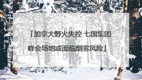 加拿大野火失控 七国集团峰会场地或面临烟雾风险