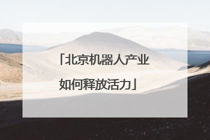 北京机器人产业如何释放活力