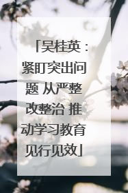 吴桂英：紧盯突出问题 从严整改整治 推动学习教育见行见效