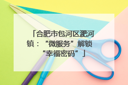 合肥市包河区淝河镇：“微服务”解锁“幸福密码”