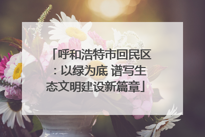 呼和浩特市回民区：以绿为底 谱写生态文明建设新篇章