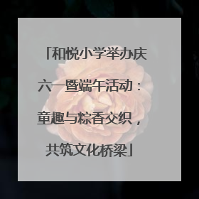 和悦小学举办庆六一暨端午活动：童趣与粽香交织，共筑文化桥梁