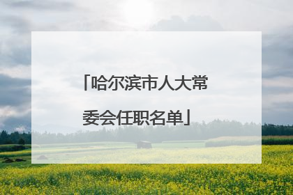 哈尔滨市人大常委会任职名单