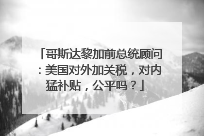 哥斯达黎加前总统顾问：美国对外加关税，对内猛补贴，公平吗？