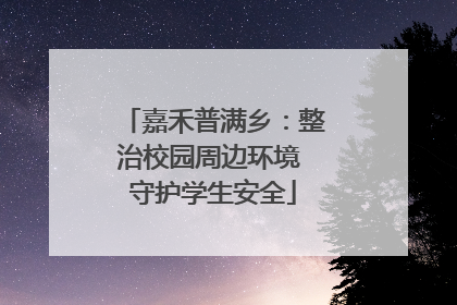 嘉禾普满乡：整治校园周边环境 守护学生安全