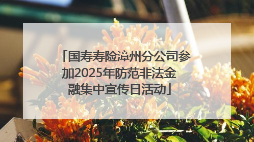 国寿寿险漳州分公司参加2025年防范非法金融集中宣传日活动