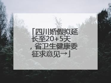 四川婚假拟延长至20+5天，省卫生健康委征求意见→
