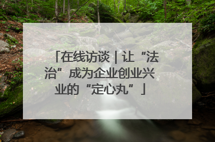 在线访谈｜让“法治”成为企业创业兴业的“定心丸”