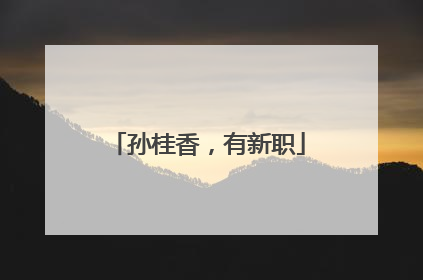 孙桂香，有新职