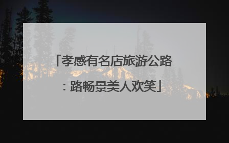 孝感有名店旅游公路：路畅景美人欢笑