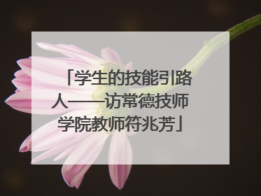 学生的技能引路人——访常德技师学院教师符兆芳