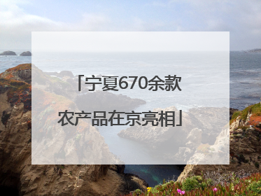 宁夏670余款农产品在京亮相