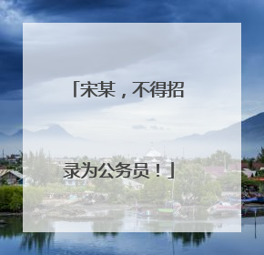 宋某，不得招录为公务员！