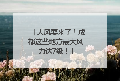 大风要来了！成都这些地方最大风力达7级！