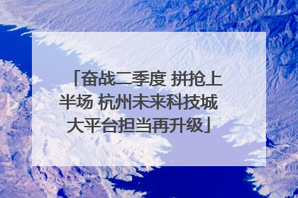 奋战二季度 拼抢上半场 杭州未来科技城大平台担当再升级