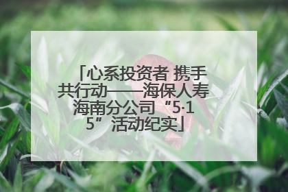 心系投资者 携手共行动——海保人寿海南分公司“5·15”活动纪实