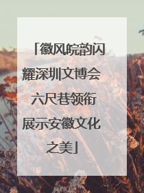 徽风皖韵闪耀深圳文博会 六尺巷领衔展示安徽文化之美