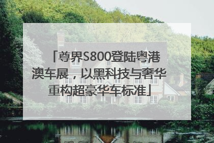 尊界S800登陆粤港澳车展，以黑科技与奢华重构超豪华车标准