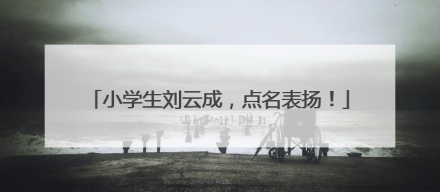 小学生刘云成，点名表扬！