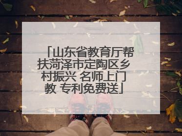 山东省教育厅帮扶菏泽市定陶区乡村振兴 名师上门教 专利免费送