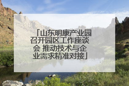 山东明康产业园召开园区工作座谈会 推动技术与企业需求精准对接