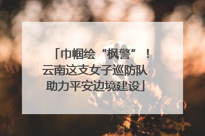 巾帼绘“枫警”！云南这支女子巡防队助力平安边境建设